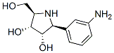 3,4-Pyrrolidinediol, 2-(3-aminophenyl)-5-(hydroxymethyl)-, (2S,3S,4R,5R)-,188745-05-3,结构式