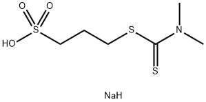 N，N-二甲基-二硫代羰基丙烷磺酸钠, 18880-36-9, 结构式