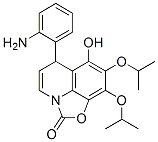 2H,6H-Oxazolo[5,4,3-ij]quinolin-2-one,  6-(2-aminophenyl)-7-hydroxy-8,9-bis(1-methylethoxy)- Struktur