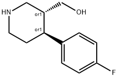 REL-((3R,4S)-4-(4-氟苯基)哌啶-3-基)甲醇 结构式