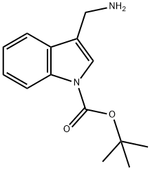 3-(アミノメチル)-1H-インドール-1-カルボン酸TERT-ブチル 化学構造式