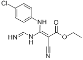 Ethyl 3-((4-chlorophenyl)amino)-2-cyano-3-((iminomethyl)amino)-2-prope noate|