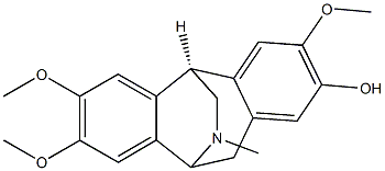 (5R,10S)-10,11-ジヒドロ-3,7,8-トリメトキシ-12-メチル-10,5-(イミノメタノ)-5H-ジベンゾ[a,d]シクロヘプテン-2-オール 化学構造式