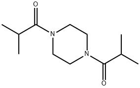 1,4-ビス(2-メチル-1-オキソプロピル)ピペラジン 化学構造式