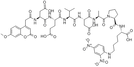 MCA-ASP-GLU-VAL-ASP-ALA-PRO-LYS: DNP[MCA-DEVDAP-K: DNP],189696-20-6,结构式