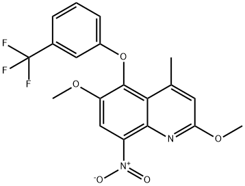 2,6-DIMETHOXY-4-METHYL-8-NITRO-5-[3-(TRIFLUOROMETHYL)PHENOXY]QUINOLINE,189746-15-4,结构式