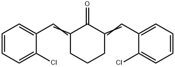 2,6-ビス[(2-クロロフェニル)メチレン]シクロヘキサノン 化学構造式
