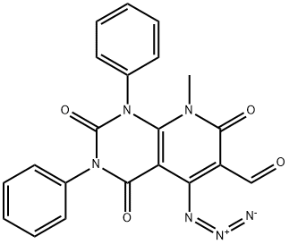 Pyrido[2,3-d]pyrimidine-6-carboxaldehyde,  5-azido-1,2,3,4,7,8-hexahydro-8-methyl-2,4,7-trioxo-1,3-diphenyl-,189998-29-6,结构式