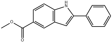 2-苯基-1H-吲哚-5-甲酸甲酯 结构式