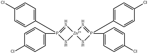 Bis[bis(p-chlorophenyl)phosphinothioylthio]zinc Struktur