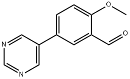 2-甲氧基-5-(嘧啶-5-基)苯甲醛,190271-69-3,结构式