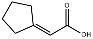 2-シクロペンチリデン酢酸 化学構造式