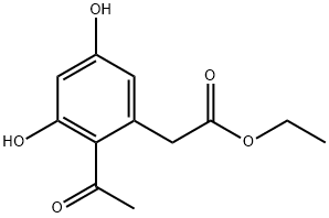 2-乙酰基-3,5-二羟基苯乙酸乙酯, 19054-27-4, 结构式
