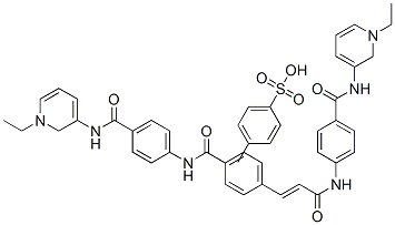 N-(1-ethylpyridin-5-yl)-4-[[(E)-3-[4-[[4-[(1-ethylpyridin-5-yl)carbamo yl]phenyl]carbamoyl]phenyl]prop-2-enoyl]amino]benzamide, 4-methylbenze nesulfonate,19060-43-6,结构式