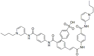 N-(1-butylpyridin-5-yl)-4-[[(E)-3-[4-[[4-[(1-butylpyridin-5-yl)carbamo yl]phenyl]carbamoyl]phenyl]prop-2-enoyl]amino]benzamide, 4-methylbenze nesulfonate 化学構造式