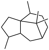 1,4,9,9-テトラメチル-2,3,4,5,6,7,8,8a-オクタヒドロ-1H-3a,7-メタノアズレン 化学構造式