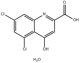 5,7-Dichloro-4-hydroxyquinoline-2-carboxylic  acid  monohydrate Structure