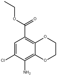 8-Amino-7-chloro-2,3-dihydrobenzo[1,4]dioxine-5-carboxylic acid ethyl ester Struktur