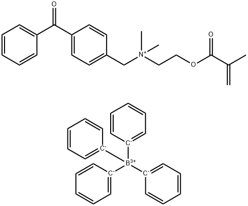 N-(4-[BENZOYL]BENZYL)-N,N-DIMETHYL-N-(2-[METHACRYLOYL]ETHYL) AMMONIUM TETRAPHENYLBORATE 化学構造式