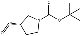 (S)-tert-butyl 3-formylpyrrolidine-1-carboxylate 化学構造式