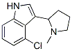 4-Chloro-3-(1-methyl-2-pyrrolidinyl)-1H-indole,19137-84-9,结构式