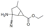 Bicyclo[3.1.0]hexane-6-carboxylic acid, 2-amino-2-cyano-4-methyl-, ethyl ester, Structure