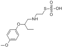 Ethanethiol, 2-(2-(p-methoxyphenoxy)butyl)amino-, hydrogen sulfate (es ter),19143-04-5,结构式