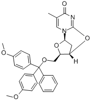 5'-O-(4,4'-DIMETHOXYTRITYL)-2,3'-ANHYDROTHYMIDINE 化学構造式