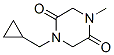 2,5-Piperazinedione,1-(cyclopropylmethyl)-4-methyl-(9CI) 化学構造式