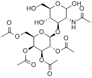 2-Acetamido-3-O-(2,3,4,6-tetra-O-acetyl-b-D-galactopyranosyl)-2-deoxy-D-glucopyranose 化学構造式