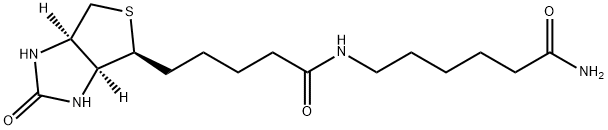 1H-Thieno[3,4-d]iMidazole-4-pentanaMide, N-(6-aMino-6-oxohexyl)hexahydro-2-oxo-, (3aS,4S,6aR)- 化学構造式