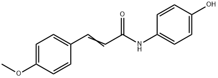 (E)-N-(4-羟基苯基)-3-(4-甲氧苯基)丙烯酰基酰胺, 19186-86-8, 结构式