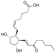(Z)-7-[(1S,2R,3R,5S)-3,5-dihydroxy-2-[(E)-3-oxooct-1-enyl]cyclopentyl]hept-5-enoic acid 化学構造式