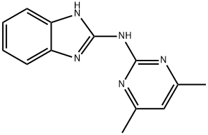 2-(4,6-ジメチル-2-ピリミジニルアミノ)-1H-ベンゾイミダゾール 化学構造式