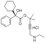 Benzeneacetic acid, alpha-cyclohexyl-alpha-hydroxy-, 4-(ethylamino)-1, 1-dimethyl-2-butynyl ester, hydrochloride, (S)- 结构式