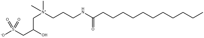(2-hydroxy-3-sulphopropyl)dimethyl[3-[(1-oxododecyl)amino]propyl]ammonium hydroxide  Struktur