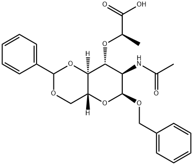AC-ALPHA-BENZYL-4,6-O-BENZYLIDENE-MURAMIC ACID|(2R)-2-(((4AR,6S,7R,8R,8AS)-7-乙酰氨基-6-(苄氧基)-2-苯基六氢吡喃并[3,2-D] [1,3] 氧基)丙酸