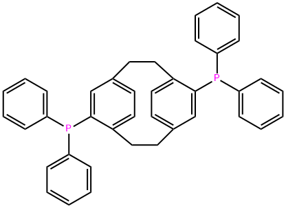(S)-(+)-4,12-ビス(ジフェニルホスフィノ)-[2.2]-パラシクロファン 化学構造式