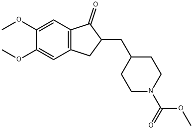 4-((5,6-二甲氧基-1-氧-茚)-2-甲基)哌啶-1-羧 酸甲酯 结构式