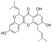 3,8,10-トリヒドロキシ-11-(3-メチル-2-ブテニル)-6-(2-メチル-1-プロペニル)-6H,7H-[1]ベンゾピラノ[4,3-b][1]ベンゾピラン-7-オン 化学構造式