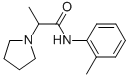 α-メチル-N-(2-メチルフェニル)-1-ピロリジンアセトアミド 化学構造式