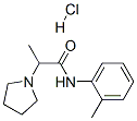 alpha-methyl-N-(o-tolyl)pyrrolidine-1-acetamide monohydrochloride, 19281-32-4, 结构式