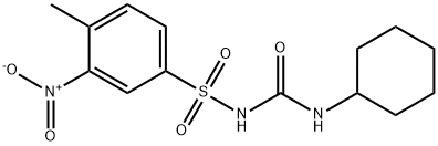 N-(シクロヘキシルアミノカルボニル)-4-メチル-3-ニトロベンゼンスルホンアミド 化学構造式