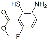 Benzoic acid, 3-amino-6-fluoro-2-mercapto-, methyl ester (9CI) Struktur