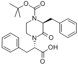 (2S,3'S)-2-(4'-BOC-3'-苄基-2'-氧代-哌嗪-1-基)3-苯基丙酸 结构式
