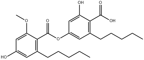 4-[(4-Hydroxy-2-methoxy-6-pentylbenzoyl)oxy]-6-pentylsalicylic acid Struktur