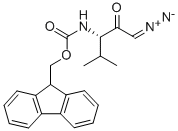 (3S)-3-FMOC-AMINO-1-DIAZO-4-METHYL-2-PENTANONE Struktur