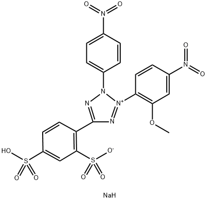 2-(2-甲氧基-4-硝基苯)-3-(4-硝基苯)-5-(2,4-二磺基苯)-2H-四氮唑单钠盐 结构式