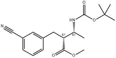 (2R,3R)-甲基 3-((叔-丁氧羰基)氨基)-2-(3-氰基苯甲基)丁酯,193152-95-3,结构式