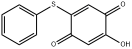 2-ヒドロキシ-5-(フェニルチオ)-2,5-シクロヘキサジエン-1,4-ジオン 化学構造式